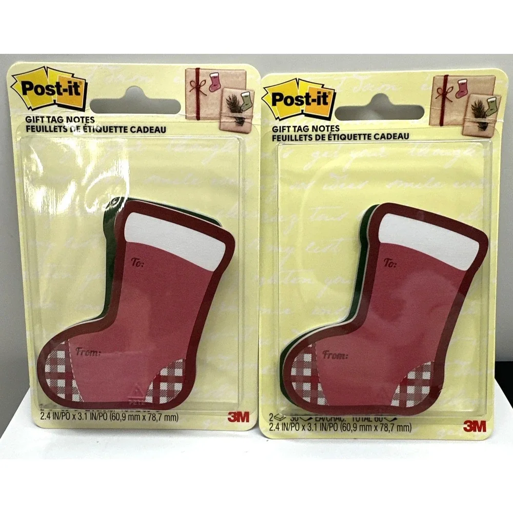 Post It Post-it Christmas Stocking Gift Tags Self Adhesive Sticker Sticky Notes